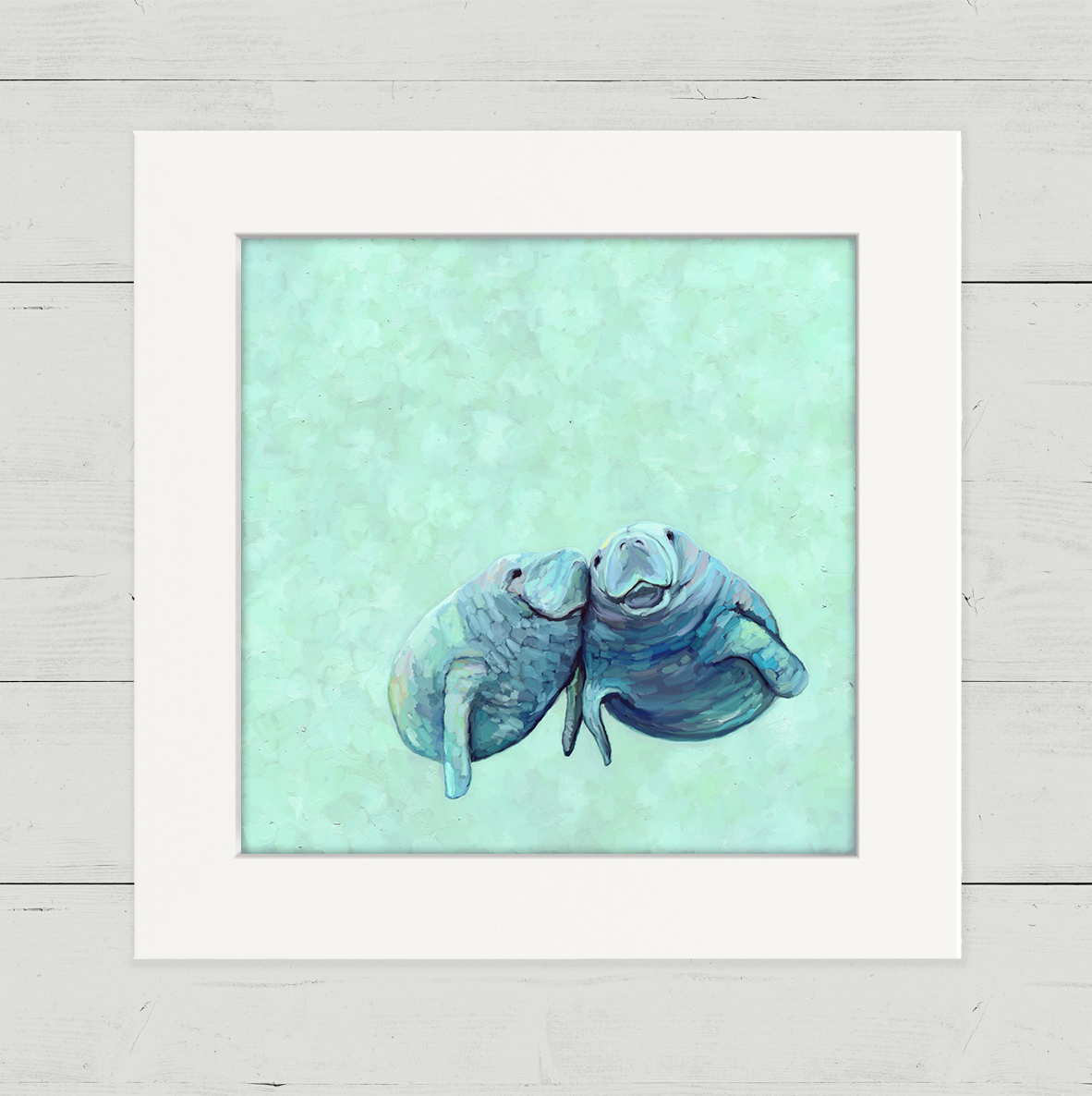 Manatee Pair Happy Square