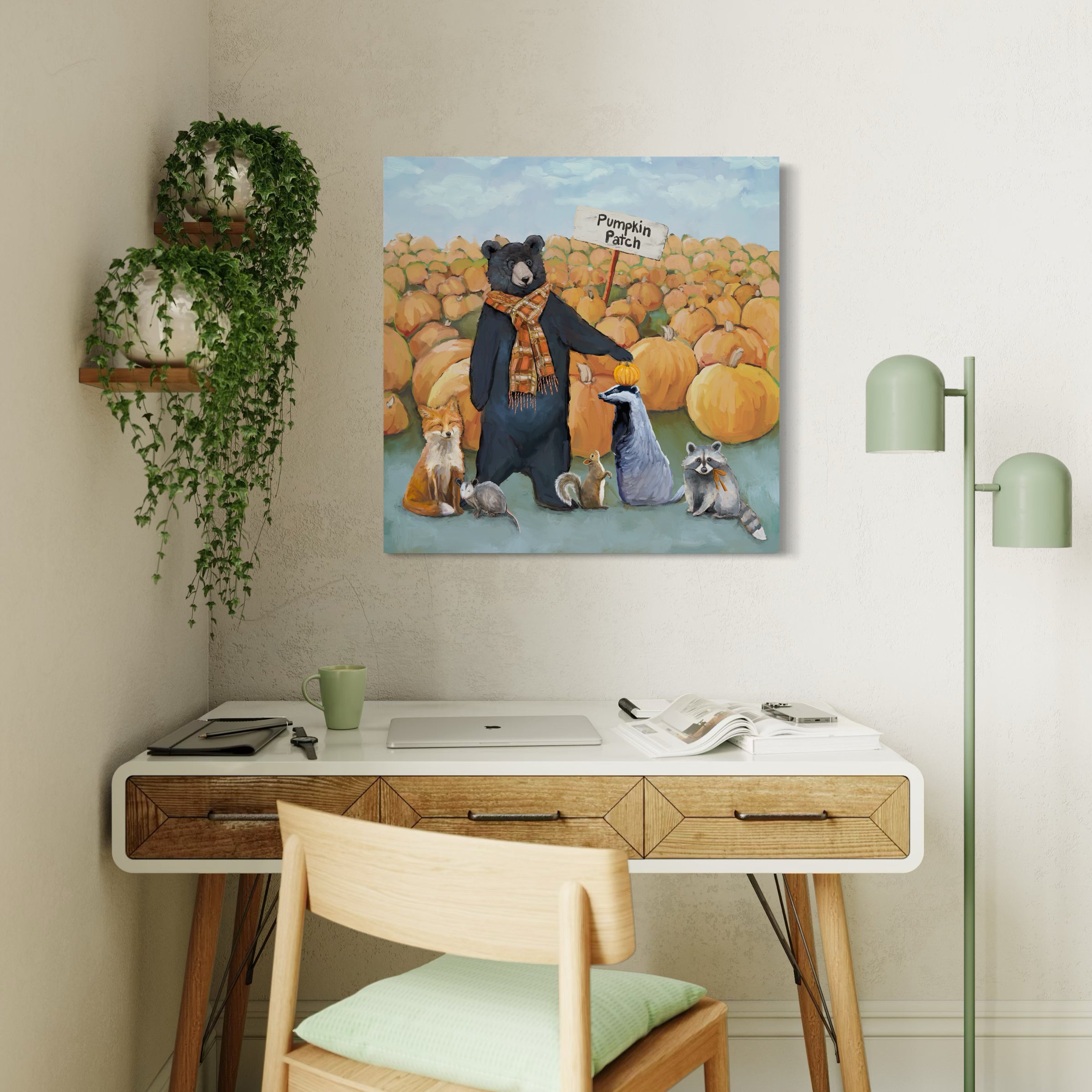 Pumpkin Patch Friends Canvas Wrap