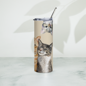 Three Cats Plus One Stainless steel tumbler