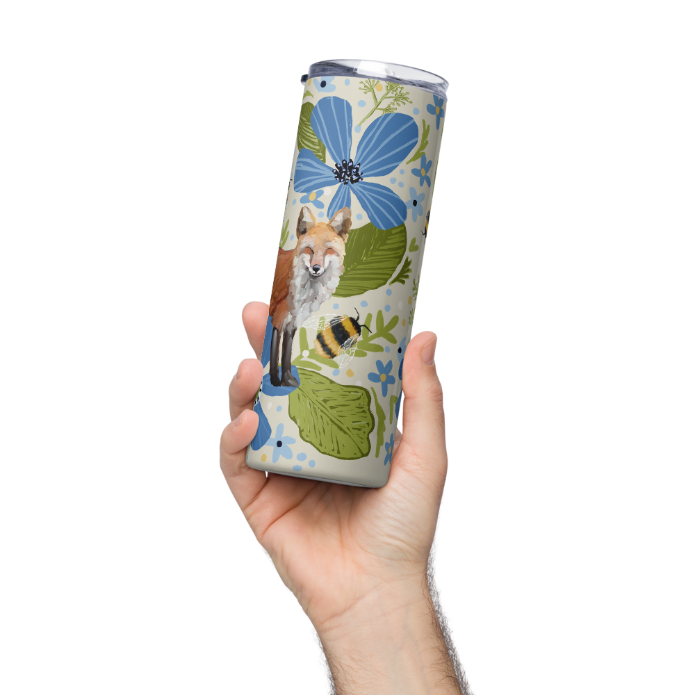 Floral Fox Stainless steel tumbler