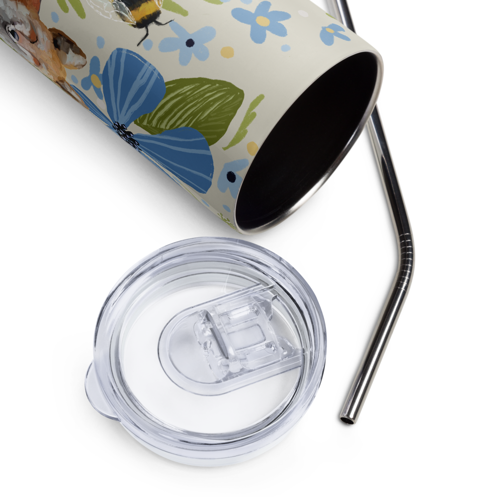 Floral Fox Stainless steel tumbler