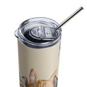 Three Cats Plus One Stainless steel tumbler