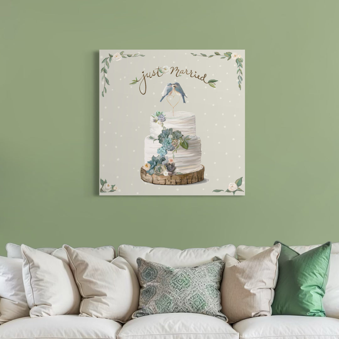living canvas succulents Wedding Birds with Succulents Canvas Wrap – Cathy Walters Art