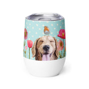Dogs and Birds Wine Tumbler