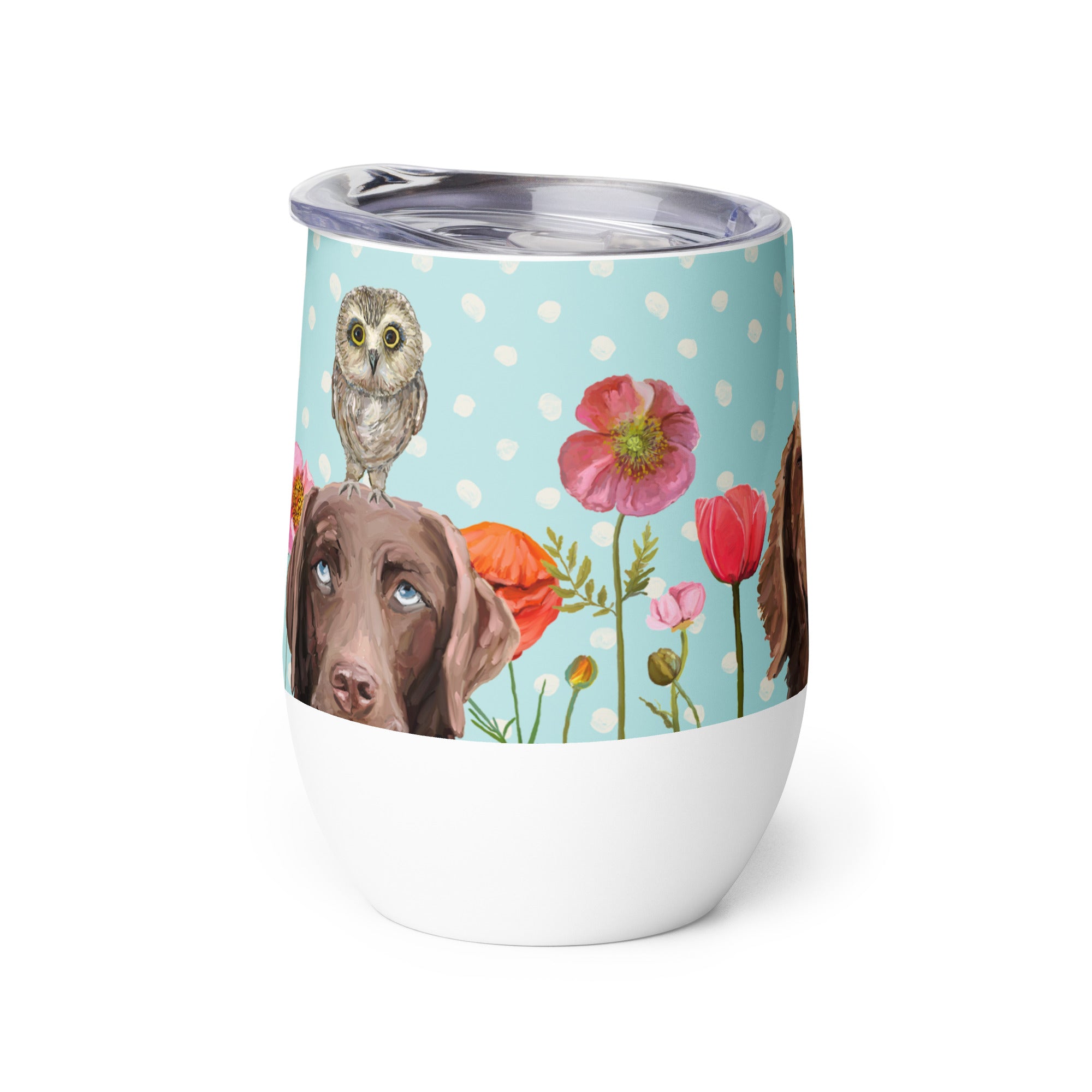 Dogs and Birds Wine Tumbler