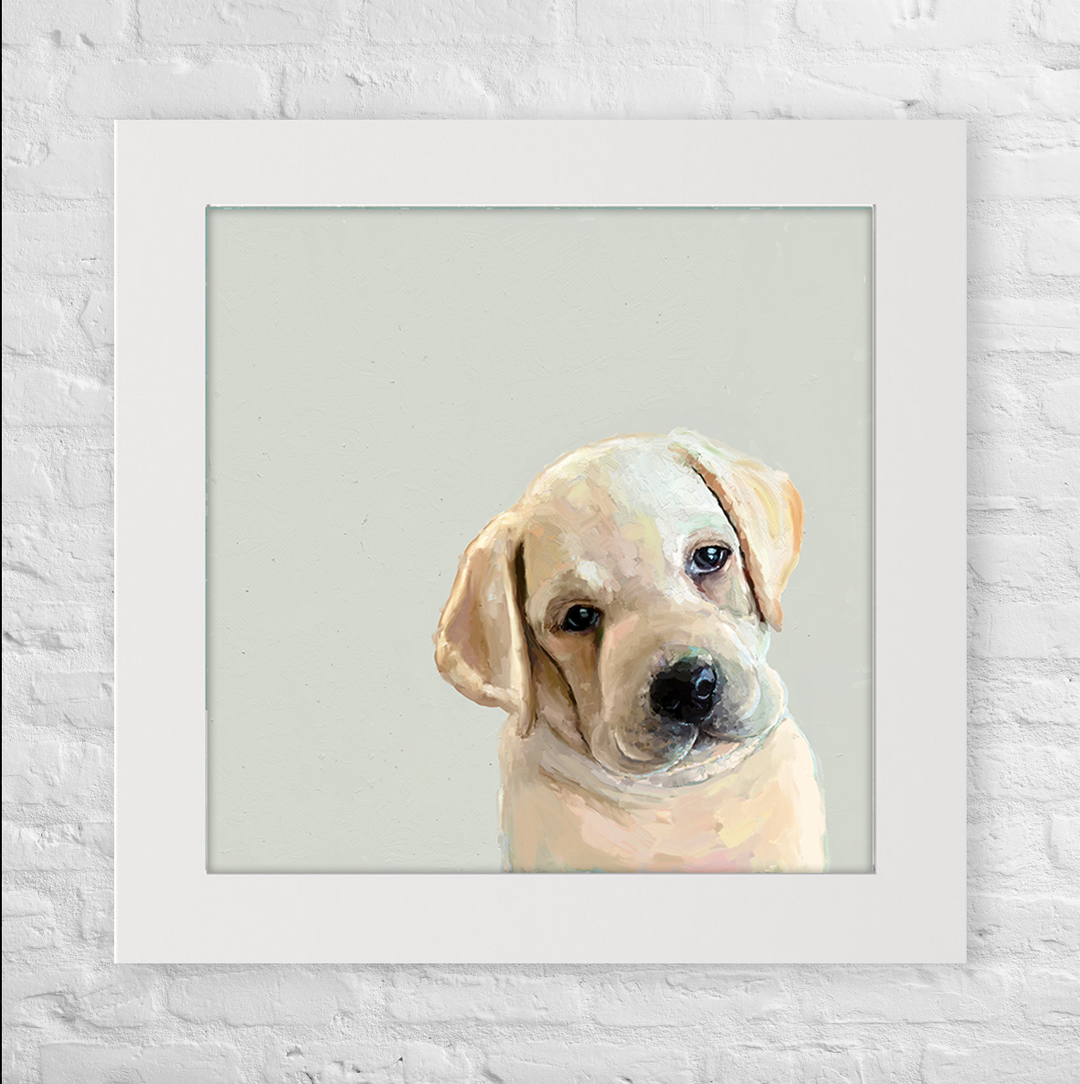 Yellow Lab Pup Happy Square™