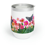 Floral Butterflies Wine Tumbler