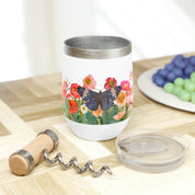 Floral Butterflies Wine Tumbler