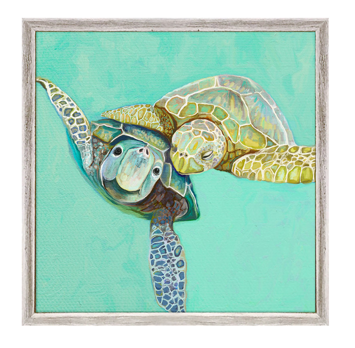 Sea Turtle Honeymoon Mini Framed Canvas