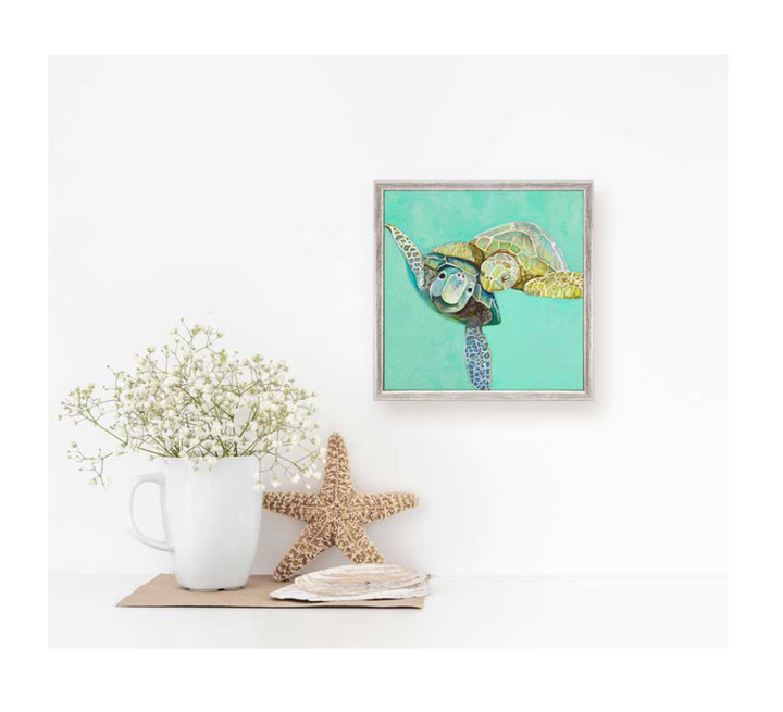 Sea Turtle Honeymoon Mini Framed Canvas