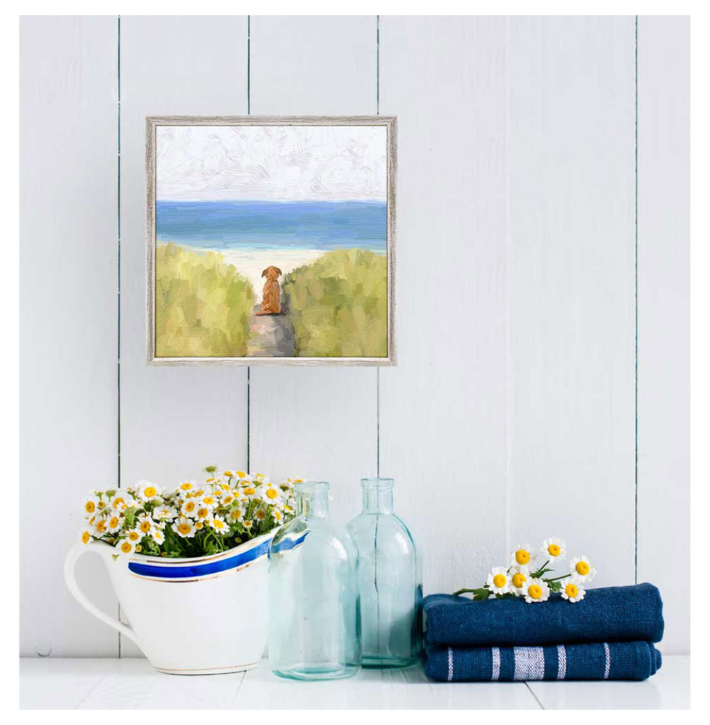 A Quiet Day at the Beach Mini Framed Canvas