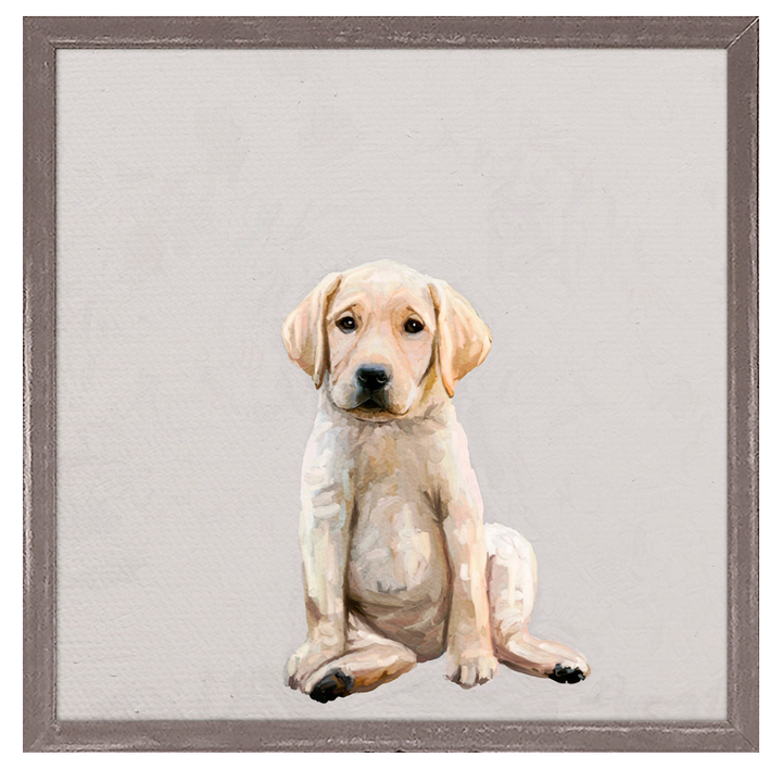 Best Friend - Yellow Lab Pup Mini Framed Canvas